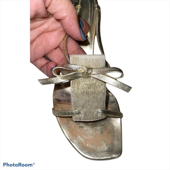 Kate Spade Gold peep toe Heels - Picture 4 of 7